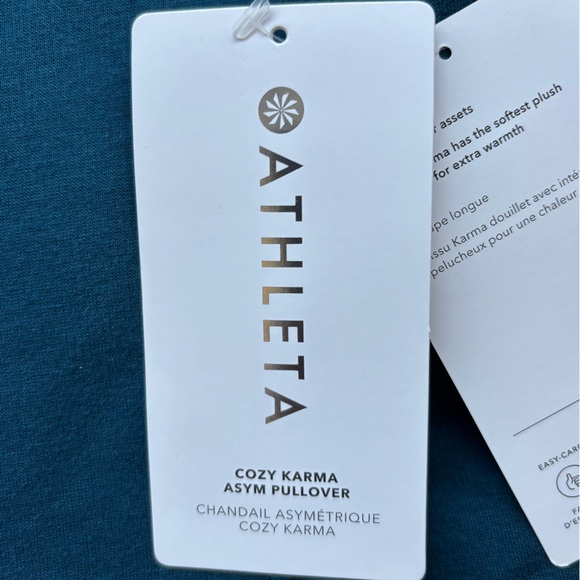 Athleta Teal Cozy Karma Asym Pullover - Picture 3 of 8